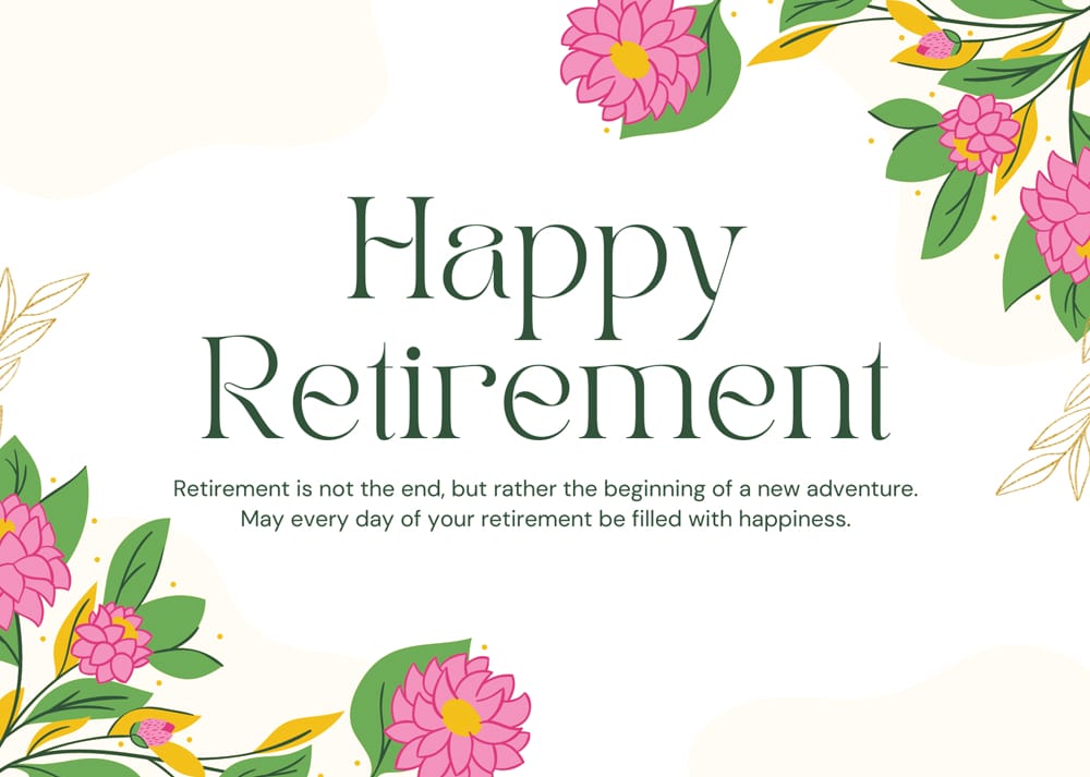 Simple Happy Retirement Card Template