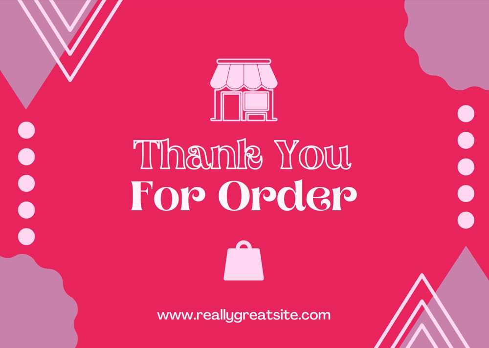 Simple Minimalist Thank You For Order Greeting Card Template