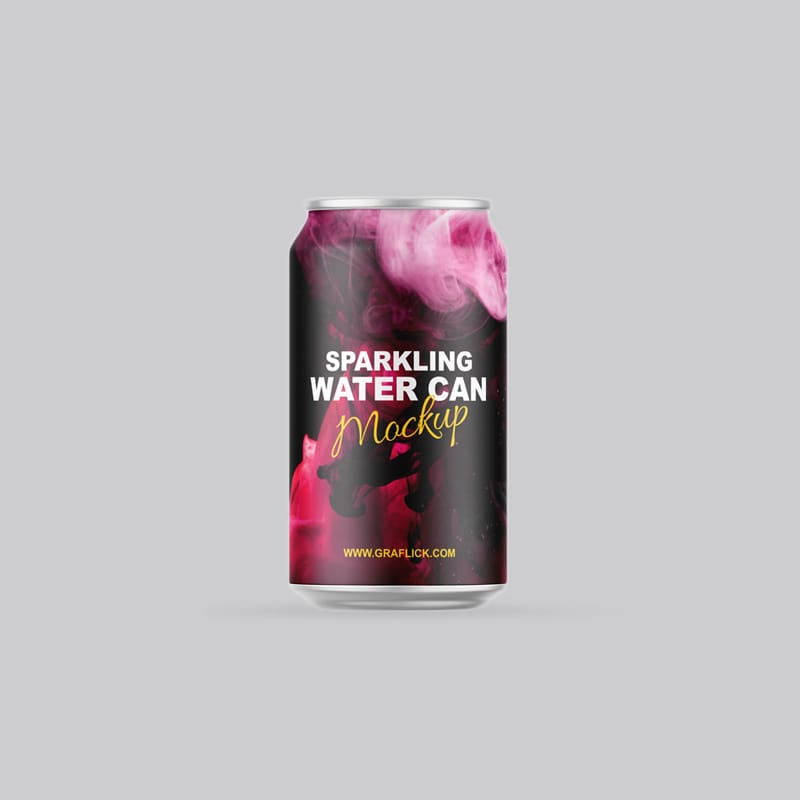 Sparkling Water Can Mockup PSD
