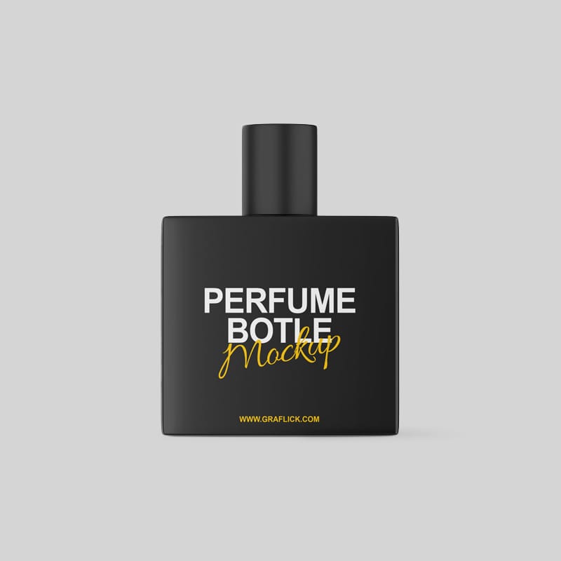 Square Perfume Bottle Mockup Template PSD