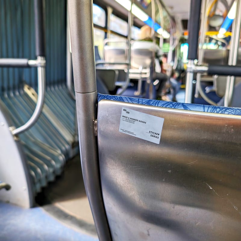 Sticker on Bus Seat Mockup PSD