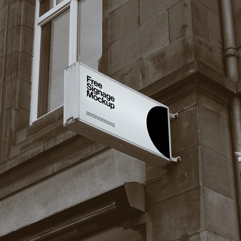 Store Signage Mockup Template PSD