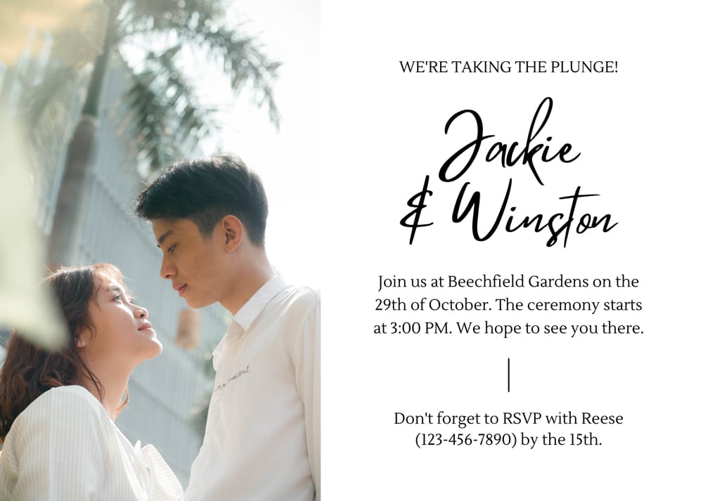 Wedding Announcement Personal Greetings Card Template