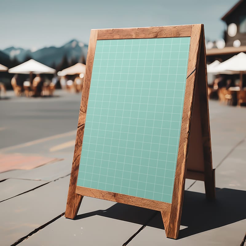 Free Wooden A-frame Sandwich Board Mockup Psd