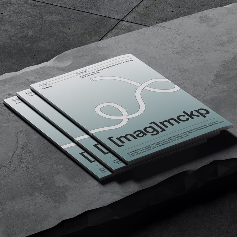 3 Magazines Mockup PSD