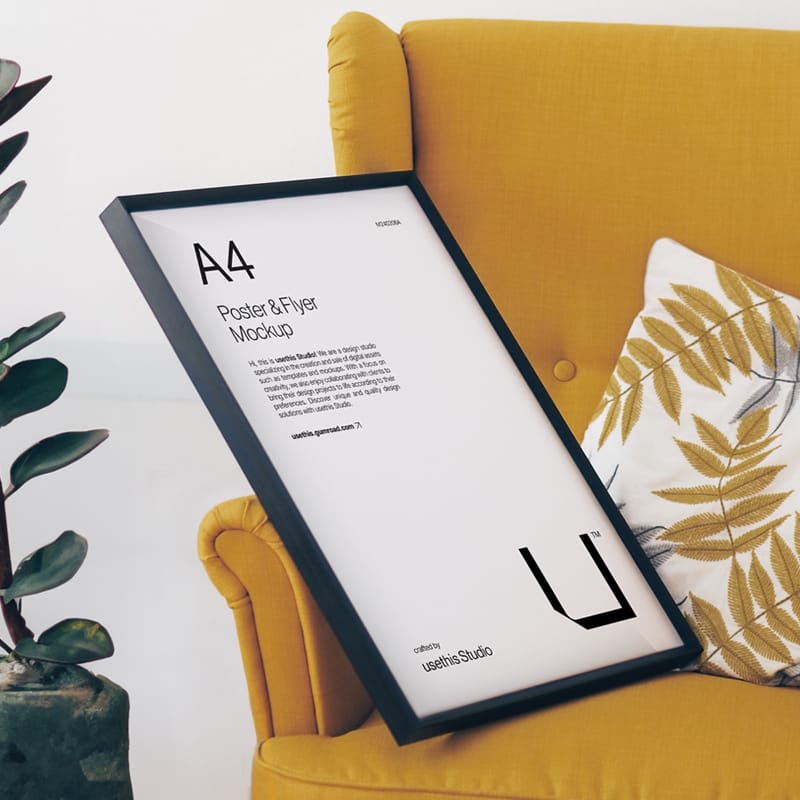 A4 Poster Mockup PSD