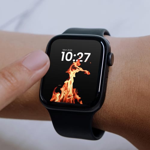 Apple Watch on Wrist Mockup PSD