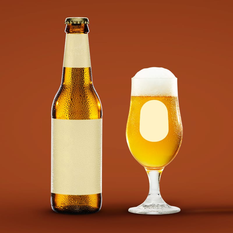 Beer Bottle Scene Mockup PSD