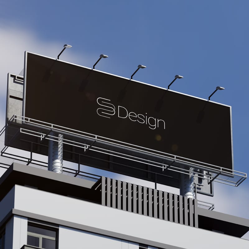 Billboard on Top of Building Mockup PSD