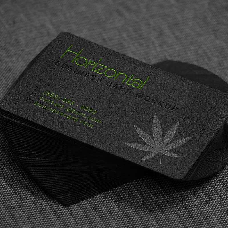 Black Business Card Mockup PSD