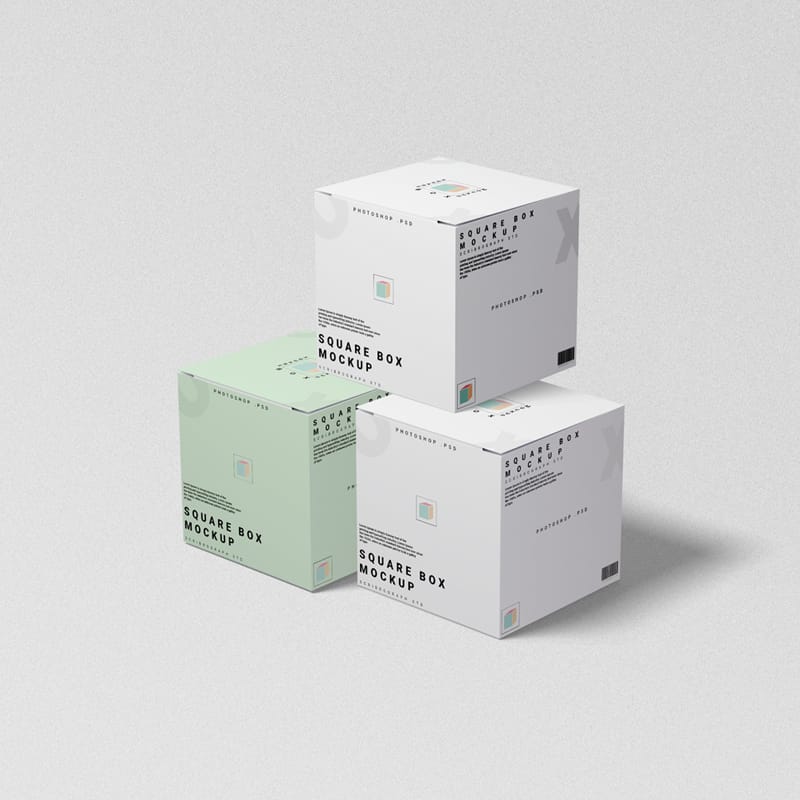 Box Square Mockup PSD