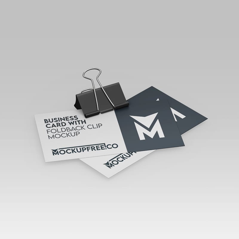 Business Card with Foldback Clip Mockup
