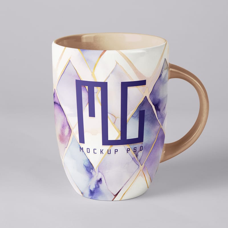 Ceramic Tall Coffee Mug Mockup PSD