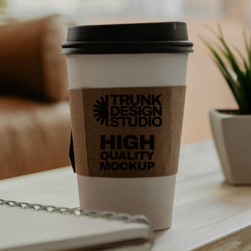 Coffee Cup Label Mockup PSD