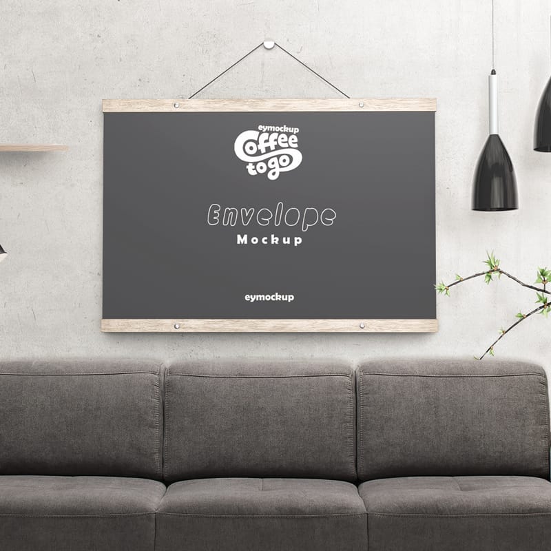 Dining Room Horizontal Poster Mockup PSD