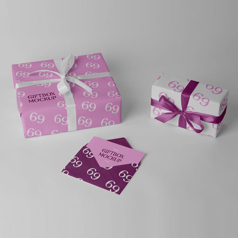 Envelope with Two Boxes Mockup PSD
