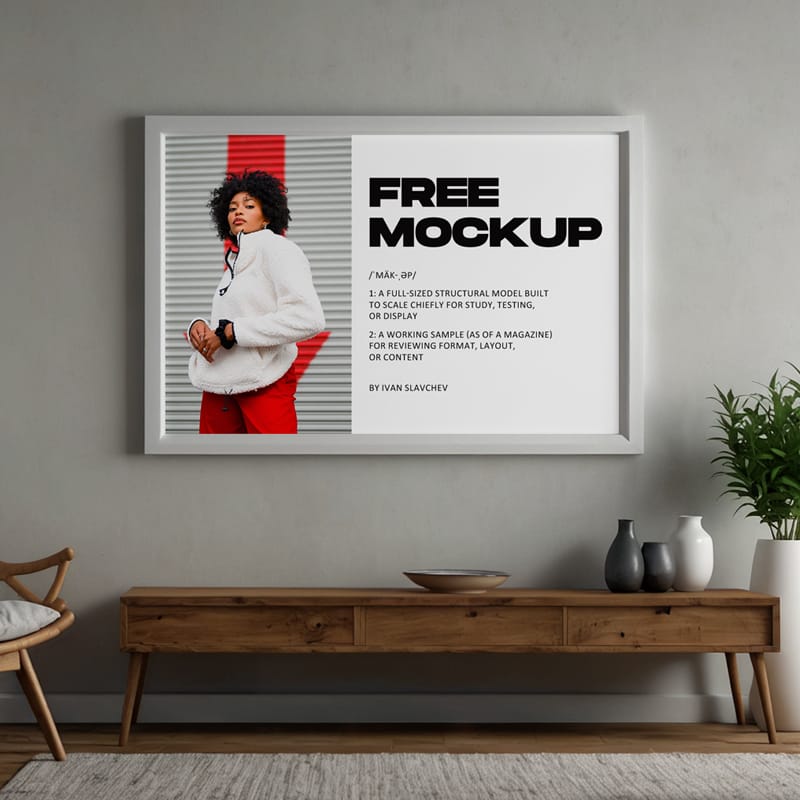 Fashion Poster Mockup PSD