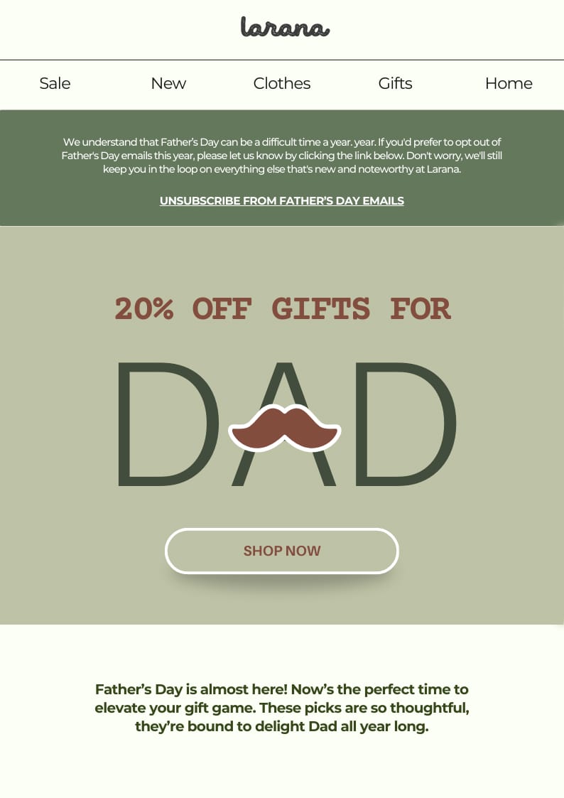 Fathers Day Sale Email Newsletter Template