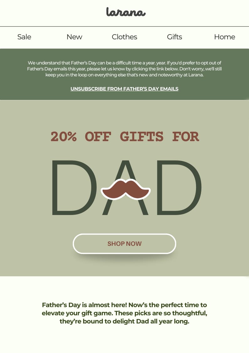 Fathers Day Sale Email Newsletter Template