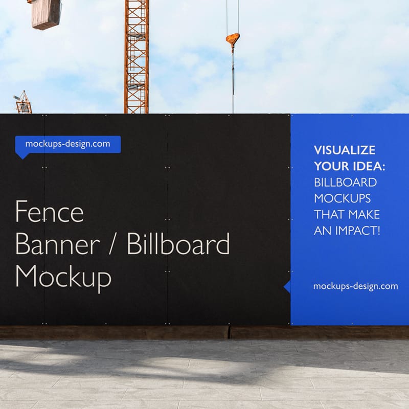 Fence Billboard Mockup PSD
