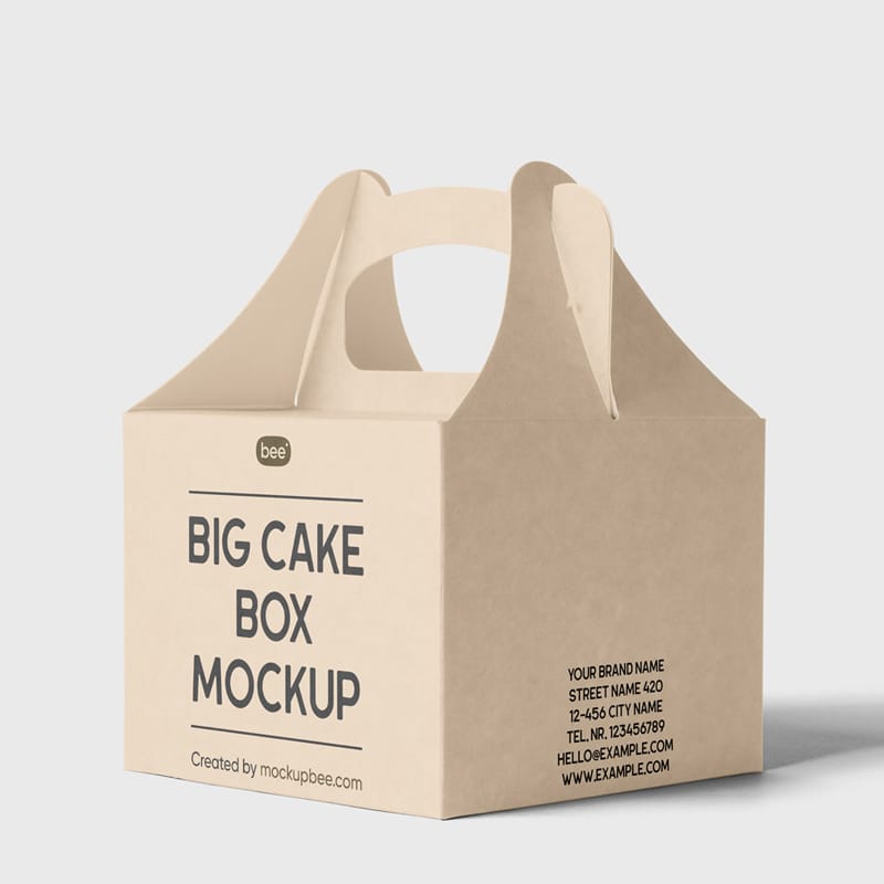 Food Box with Handle Mockup PSD
