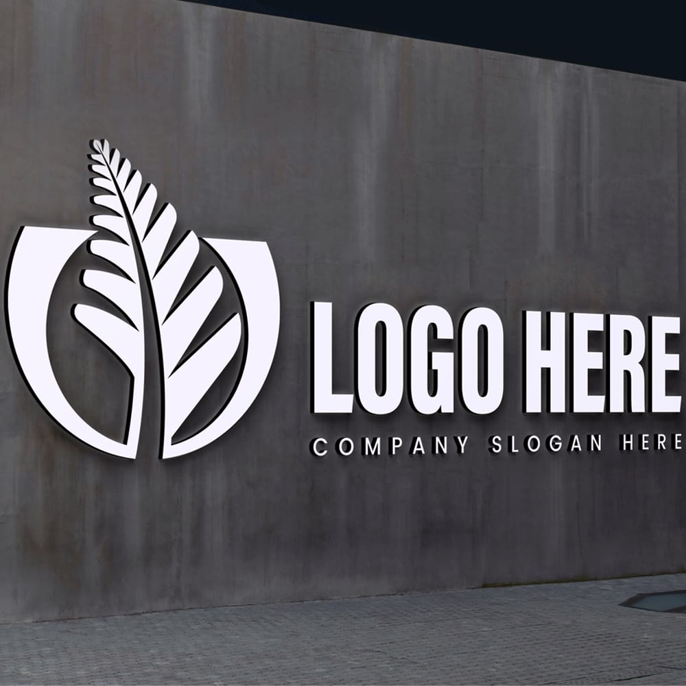 Free 3D Wall Sign Logo Mockup PSD