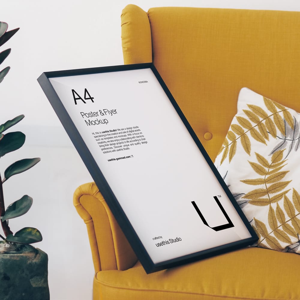 Free A4 Poster Mockup PSD