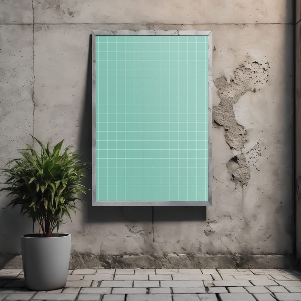 Free Advertising Poster Sign Mockup Template PSD