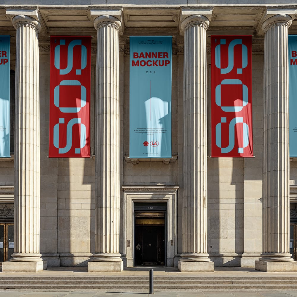 Free Art Museum Banner Mockups PSD