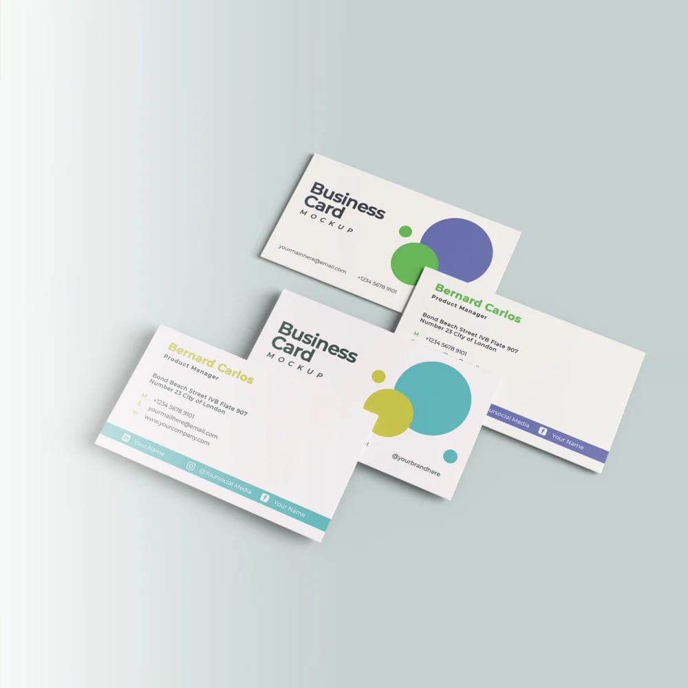 Free Awesome Business Cards Mockup PSD