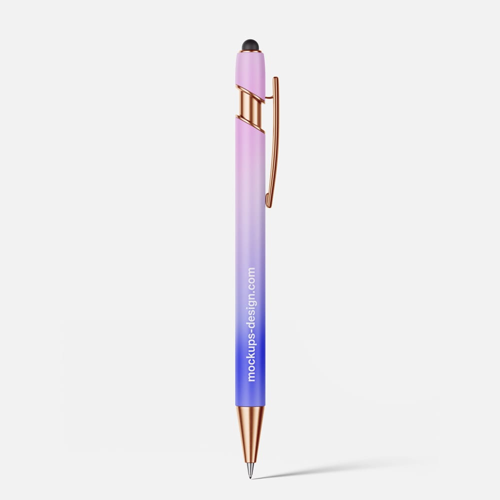 Free Ballpoint Pen with Stylus Mockup PSD