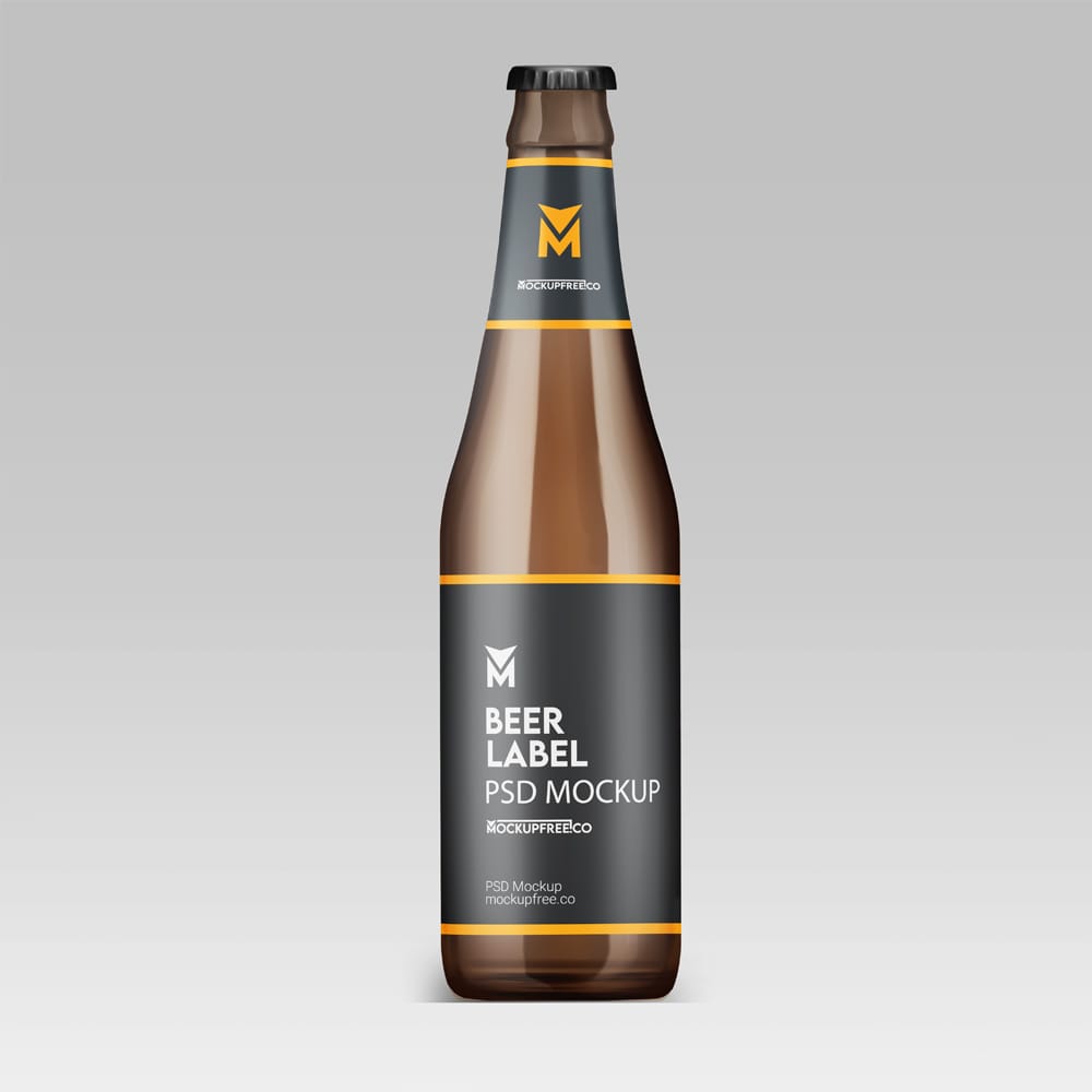 Free Beer Label Mockup PSD