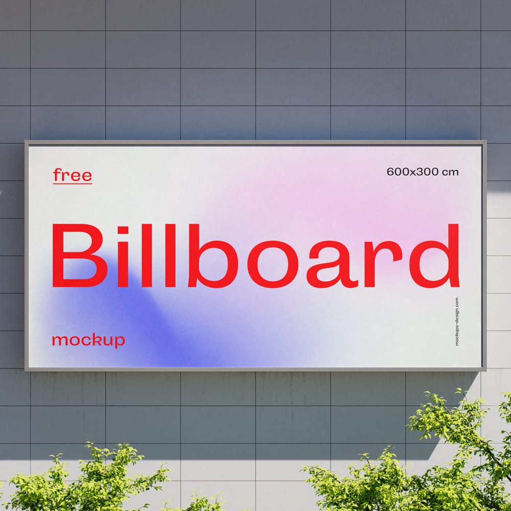 Free Billboard on the Builiding Mockup PSD