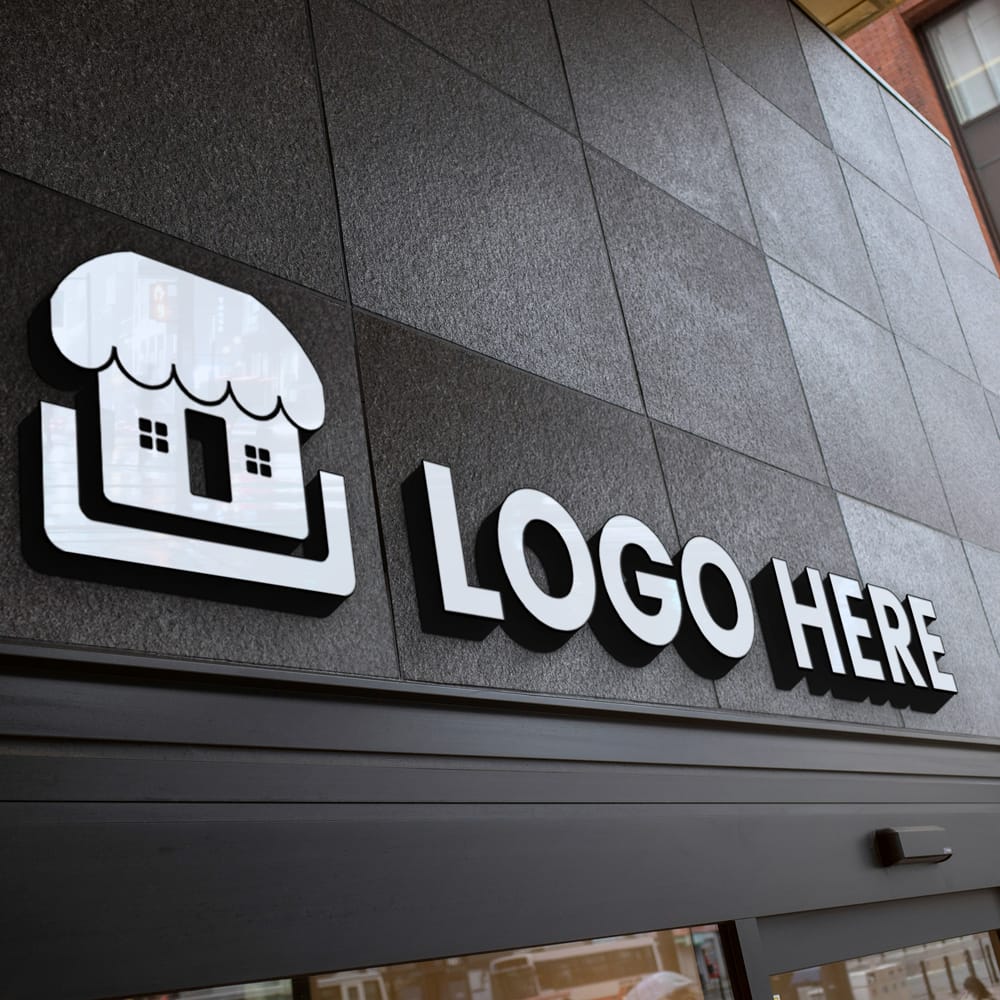 Free Building Logo Sign Mockup PSD