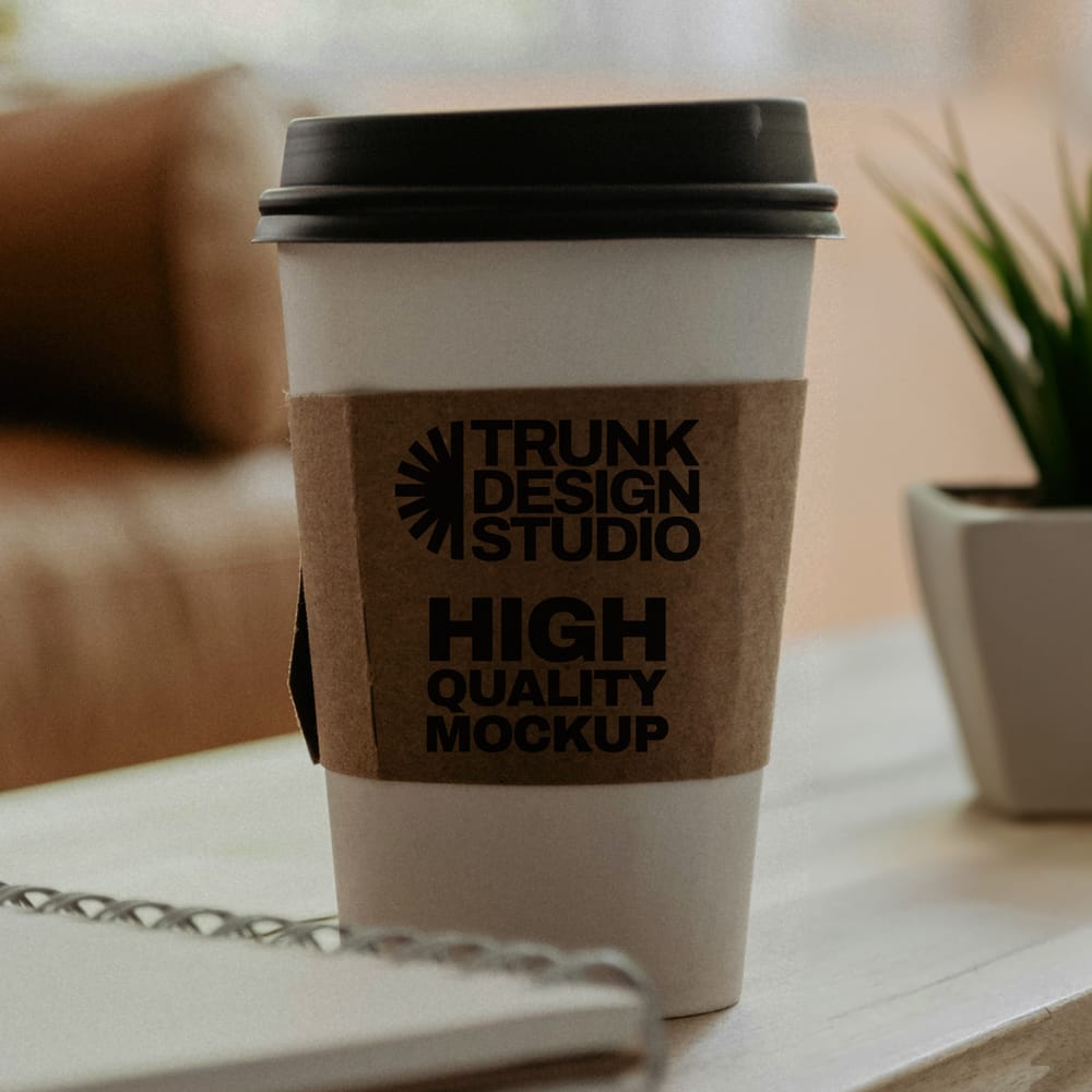 Free Coffee Cup Label Mockup PSD