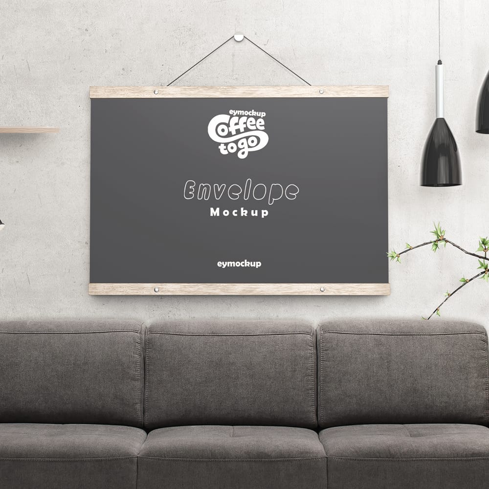 Free Dining Room Horizontal Poster Mockup PSD