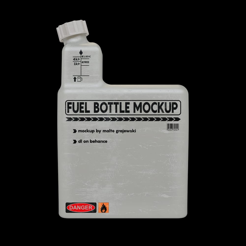 Free Fuel Bottle Mockup PSD