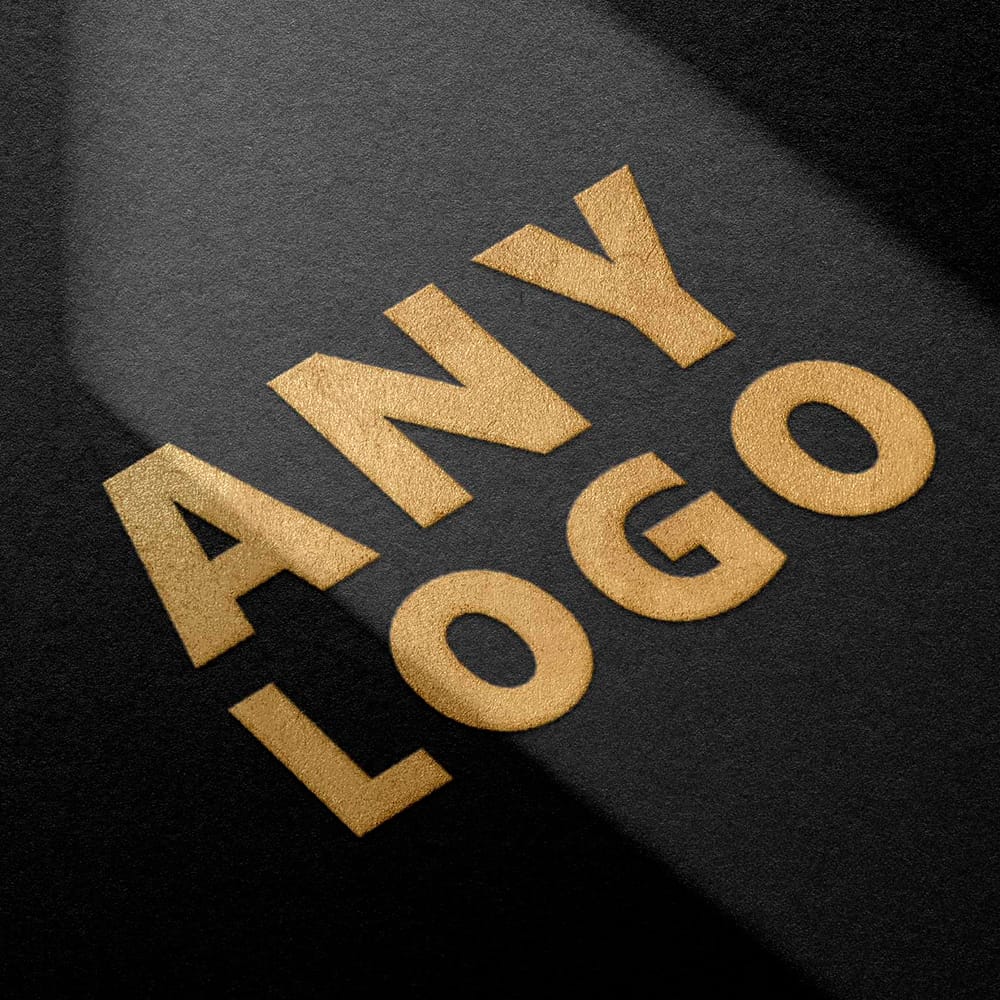 Free Gold Foil Stamping Logo Mockup PSD