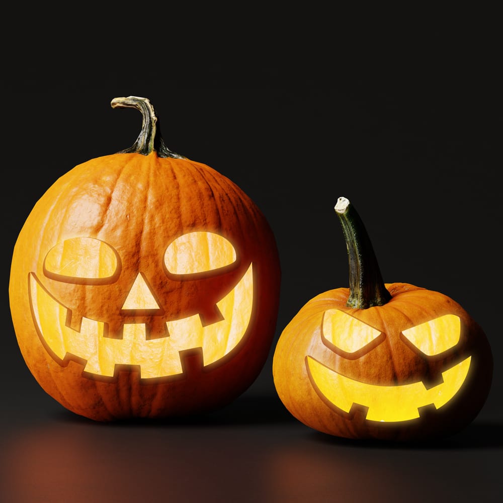 Free Halloween Pumpkin Jack-O-lantern Mockups PSD