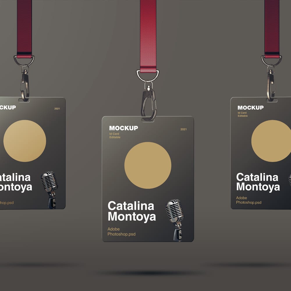Free Hanging ID Card Mockup PSD