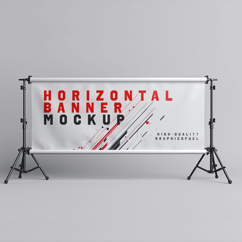 Free Horizontal Advertisement Banner Mockup PSD