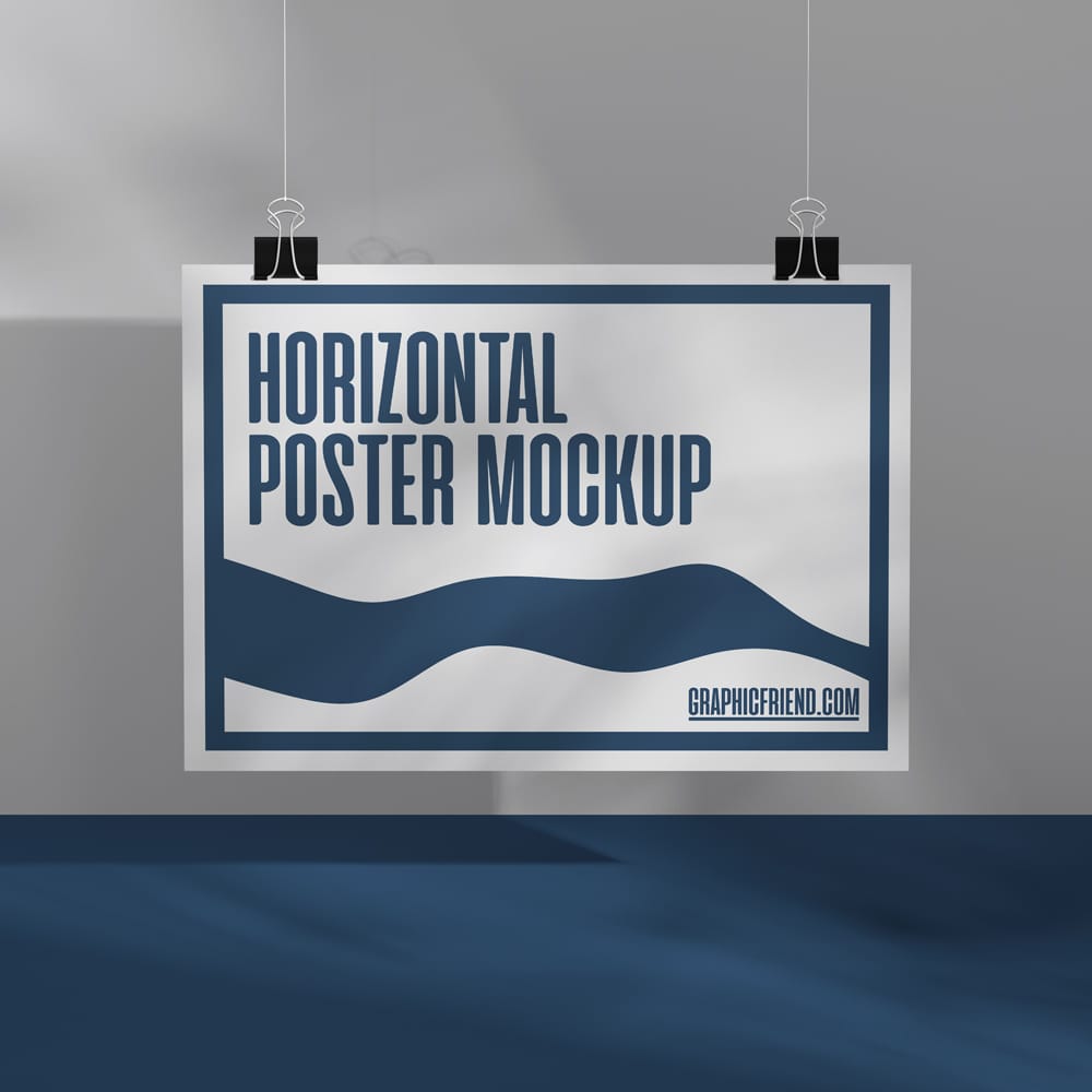 Free Horizontal Poster Mockup PSD