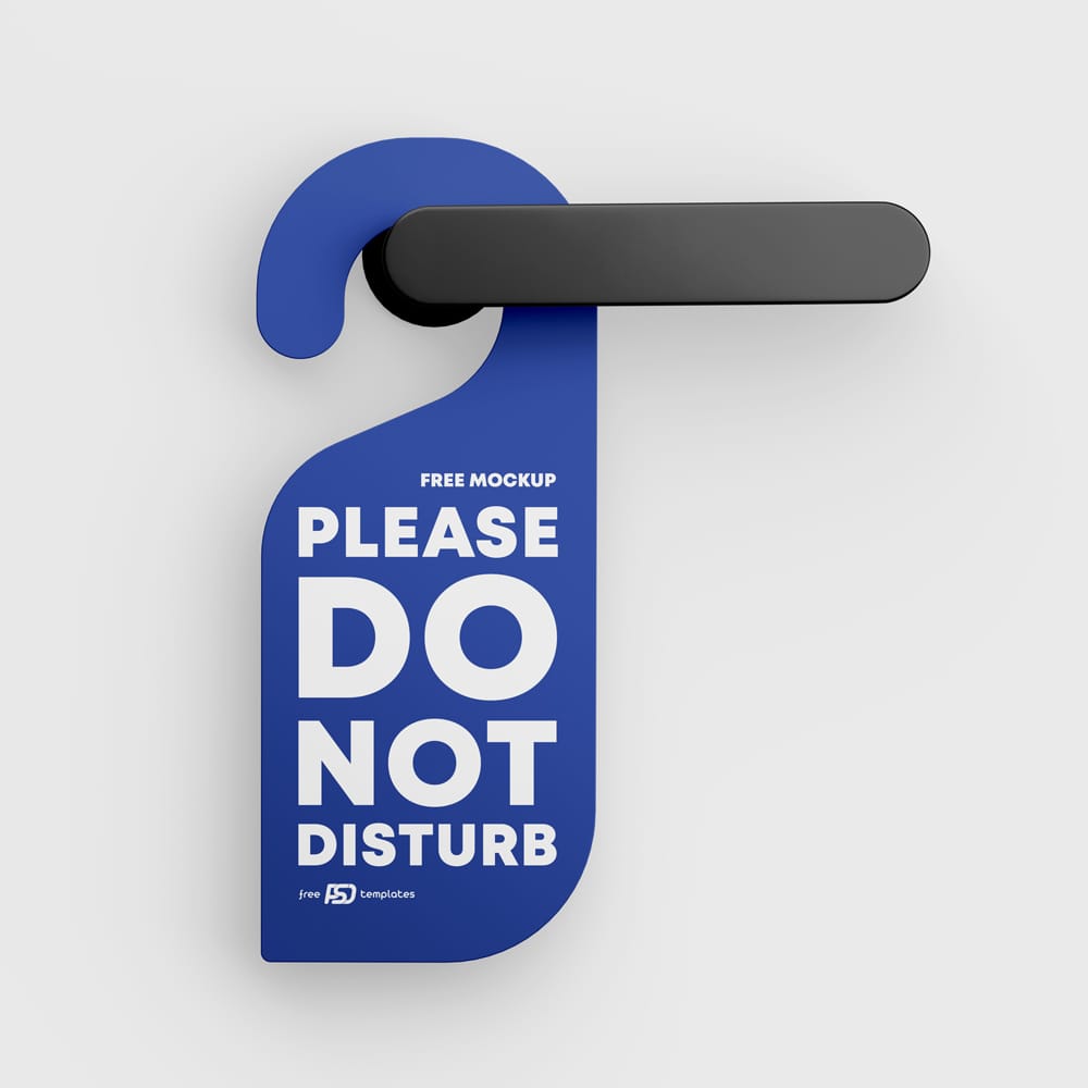 Free Hotel Door Hanger Mockup PSD