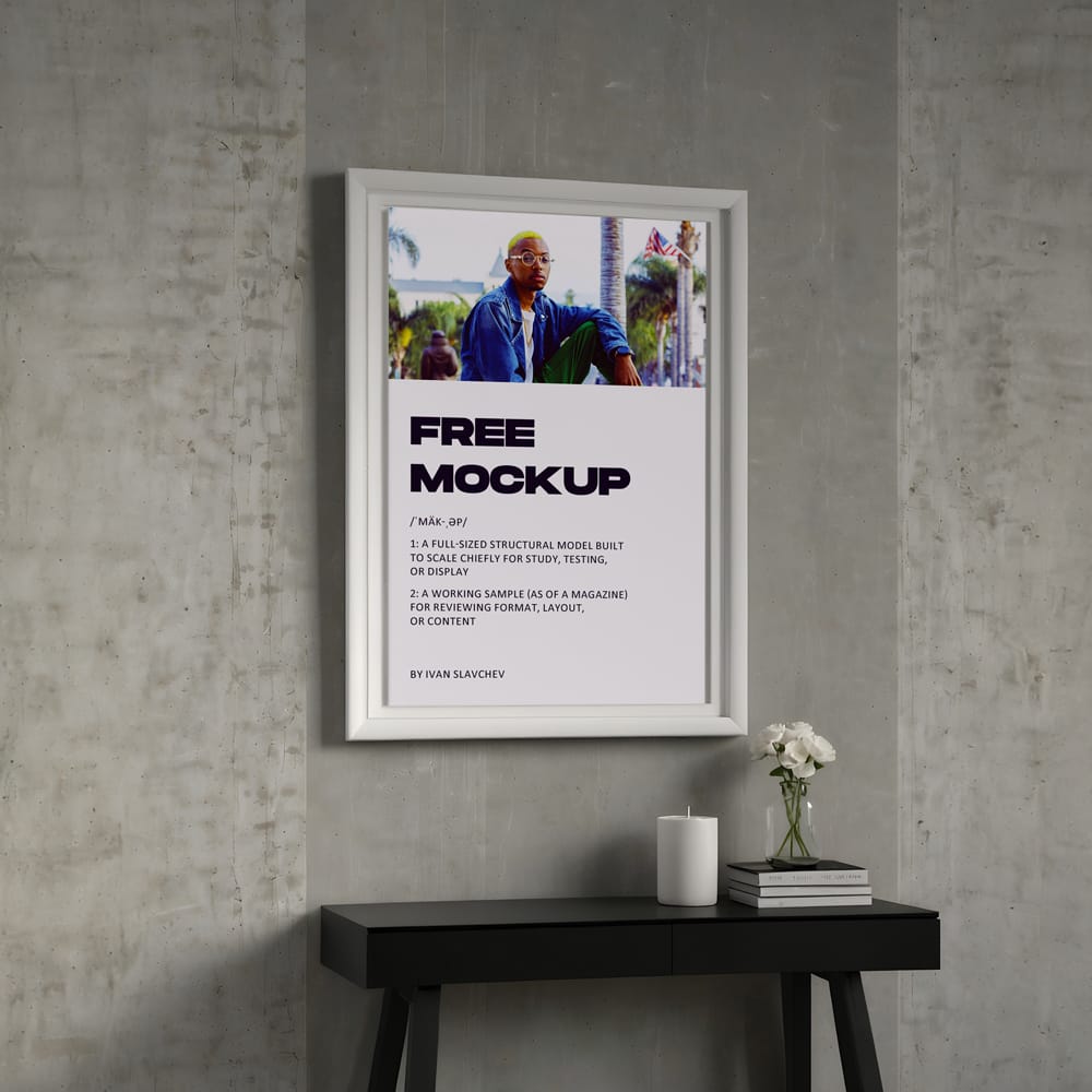 Free Interior Painting Poster Mockup PSD