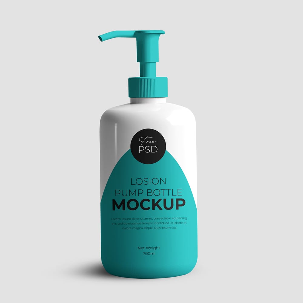 Free Lotion Pump Bottle Mockup PSD