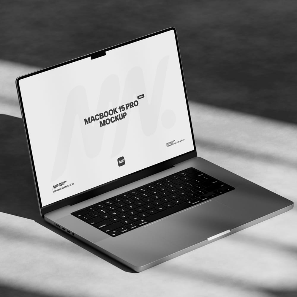 Free Macbook Pro Mockup In Dark PSD