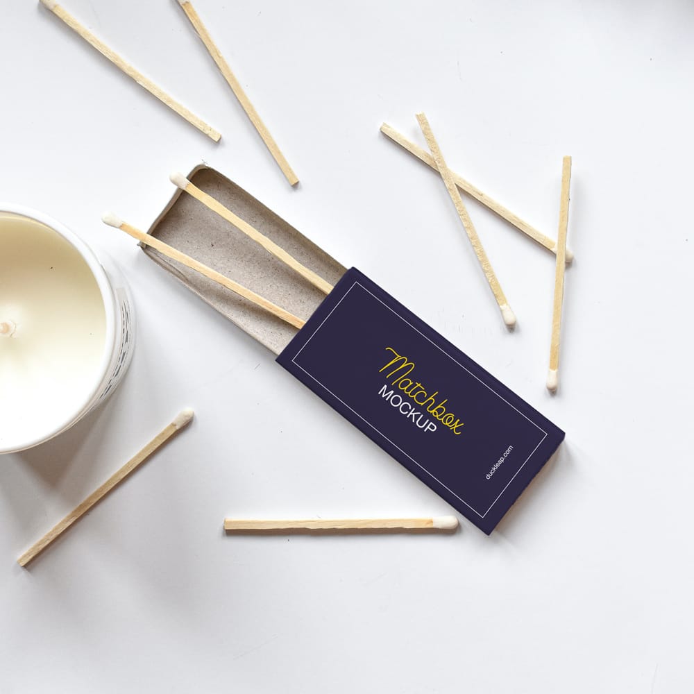 Free Matchbox Mockup Template PSD