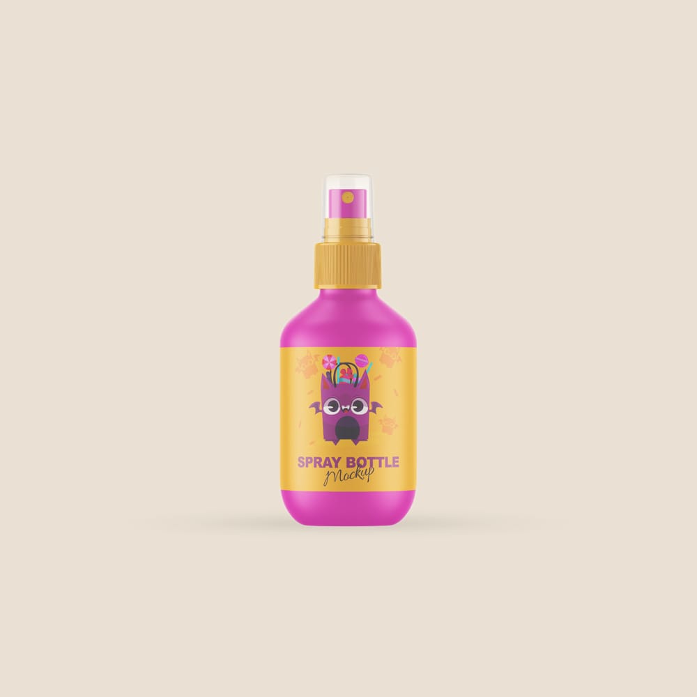 Free Mini Spray Bottle Mockup Template PSD