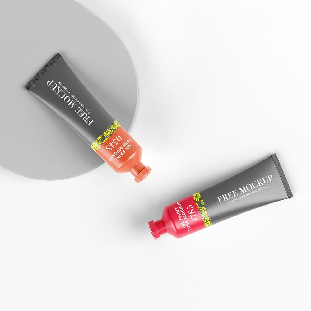 Free Oil Paint Tube Mockup PSD