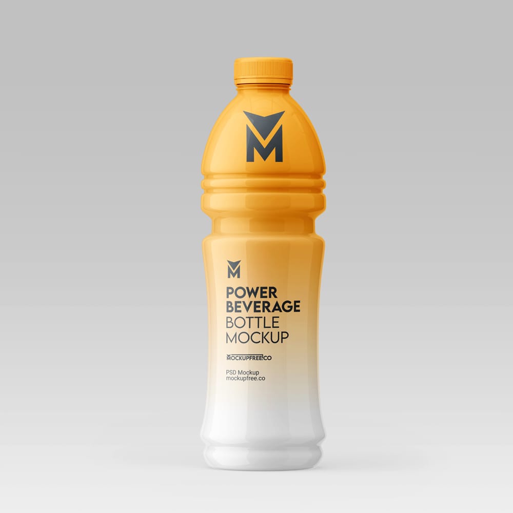 Free Power Beverage Bottle Mockup PSD